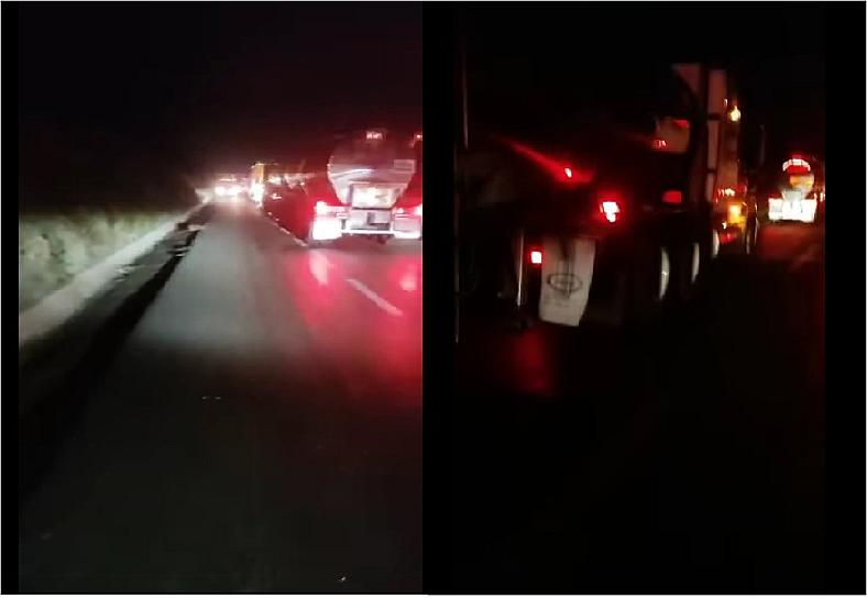 CAOS VIAL EN CARRETERA ESTATAL RÍO GRANDE – ZACATECAS POR DERRAME DE MANTECA 