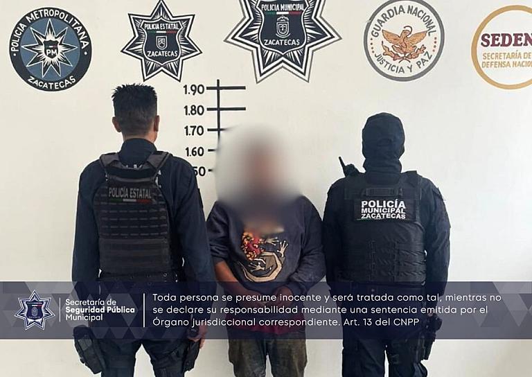 CAPTURAN A HOMBRE CON CARGOS DE HOMICIDIO Y DAÑOS EN ZACATECAS