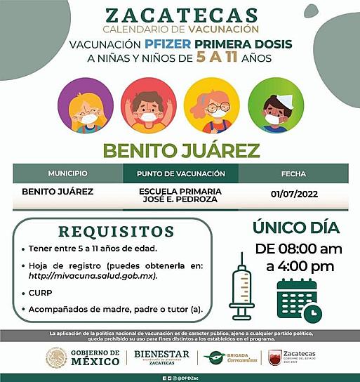 COMIENZA VACUNACIÓN PARA NIÑOS ESTE VIERNES