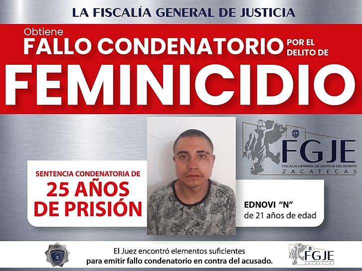 CONDENAN A 25 AÑOS DE CÁRCEL A FEMINICIDA