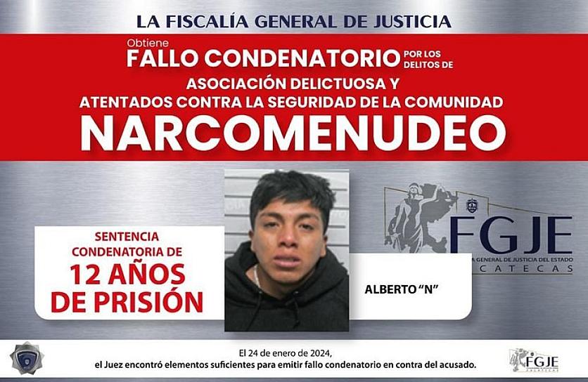 CONDENAN A ALEJANDRO A 12 AÑOS DE PRISIÓN POR NARCOMENUDEO