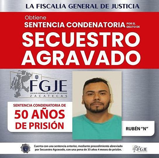 CONDENAN A UN HOMBRE A 50 AÑOS DE CÁRCEL POR SECUESTRO 