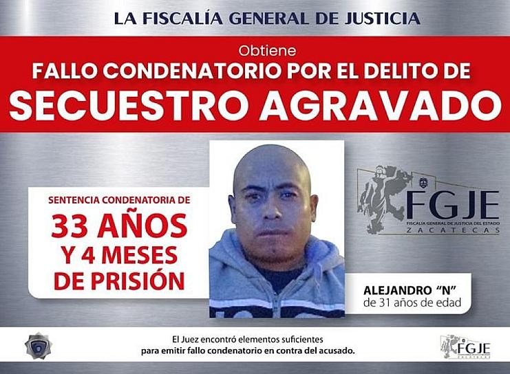 CONDENAN A UN HOMBRE A MÁS DE 33 AÑOS POR SECUESTRO 