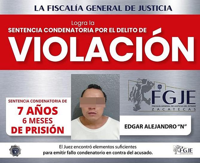 CONDENAN A UN HOMBRE A MÁS DE 7 AÑOS DE CÁRCEL POR VIOLACIÓN