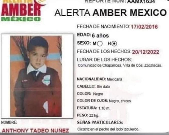 CONFIRMA FGJEZ LOCALIZACIÓN CON VIDA DEL PEQUEÑO TEO