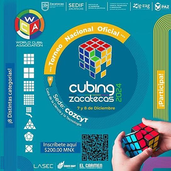 CONTINÚA ABIERTA INSCRIPCIÓN PARA EL TORNEO CUBING ZACATECAS 2024