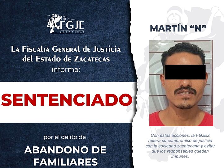 LO SENTENCIA A 2 AÑOS POR ABANDONO DE FAMILIARES