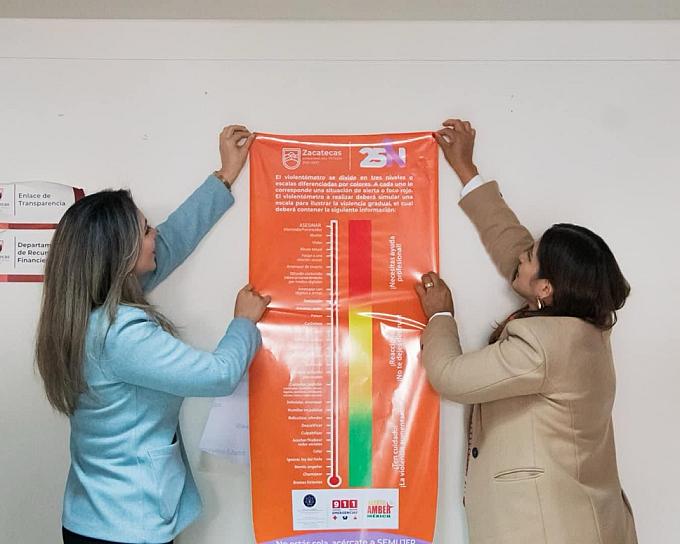 CONTINÚA SEMUJER CAMPAÑA DE PEGA DE VIOLENTÓMETROS