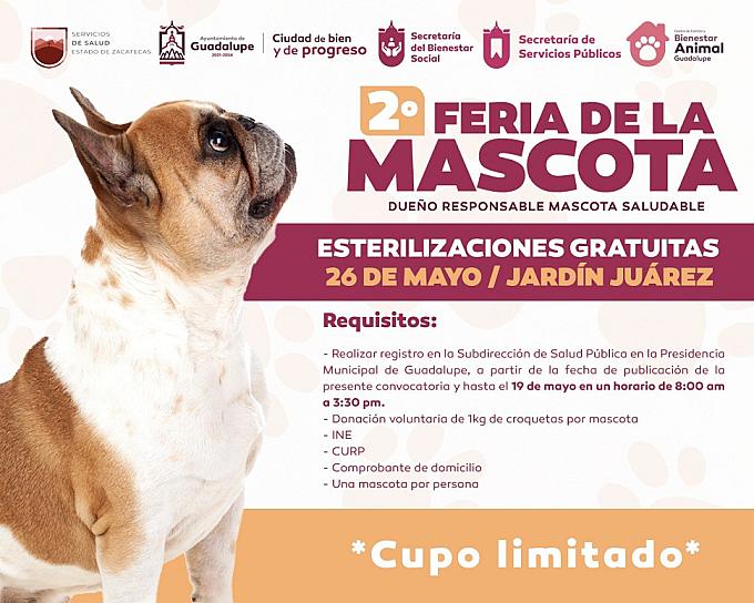 CONVOCA GUADALUPE A SEGUNDA FERIA DE LA MASCOTA