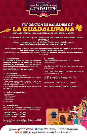 CONVOCAN A EXPOSICIÓN DE IMÁGENES DE LA VIRGEN DE GUADALUPE 