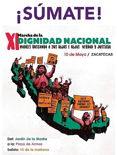 CONVOCAN A MARCHA DE LA DIGNIDAD NACIONAL EN ZACATECAS