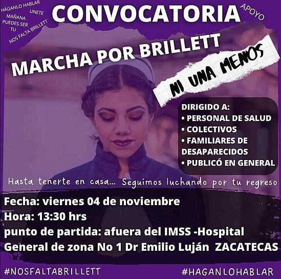 CONVOCAN A MARCHA PARA EXIGIR LA LOCALIZACIÓN DE PERLA BRILLET