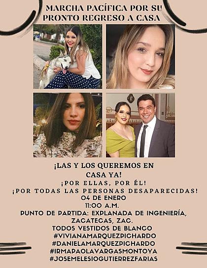 CONVOCAN A MOVILIZACIÓN PARA EXIGIR JUSTICIA POR PERSONAS DESAPARECIDAS