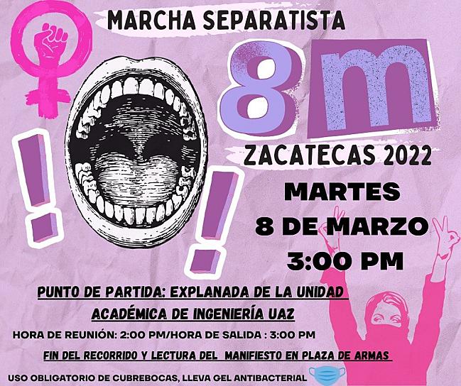 CONVOCAN FEMINISTAS A MARCHAR CON MOTIVO DEL #8M