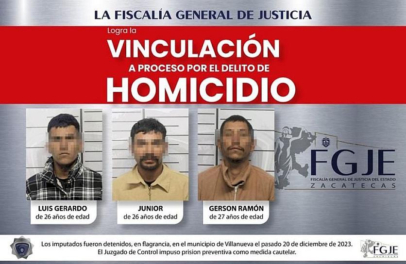 DAN MÁS DE 25 AÑOS DE CÁRCEL A TRES HOMBRES POR HOMICIDIO CALIFICADO