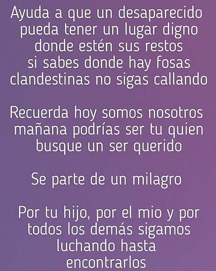 LLAMAN COLECTIVOS DE FAMILIAS DE DESAPARECIDOS A INFORMAR SOBRE FOSAS CLANDESTINAS