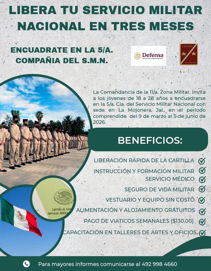 INVITAN EJÉRCITO MEXICANO Y GOBIERNO DE ZACATECAS A LIBERAR EL SERVICIO MILITAR NACIONAL EN TRES MESES