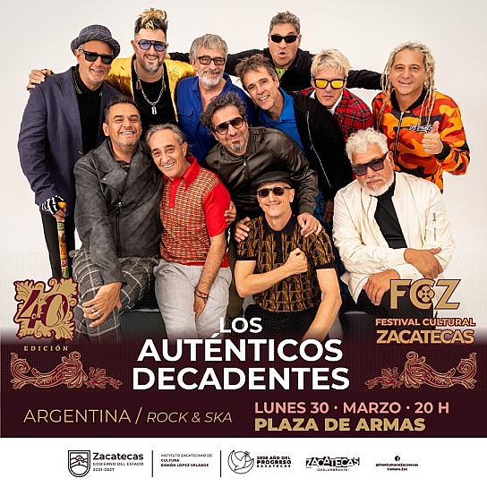 SE PRESENTARÁ LOS AUTÉNTICOS DECADENTES EN EL FCZ 2026