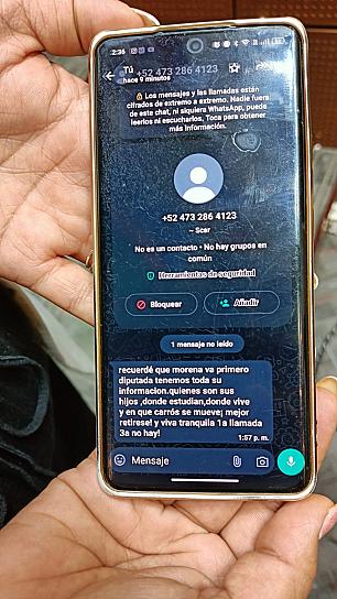 DENUNCIA ZULEMA SANTACRUZ AMENAZAS EN SU CONTRA