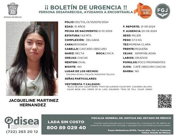 DESAPARECE JOVENCITA DE 15 AÑOS; SOSPECHAN DE LA MAESTRA