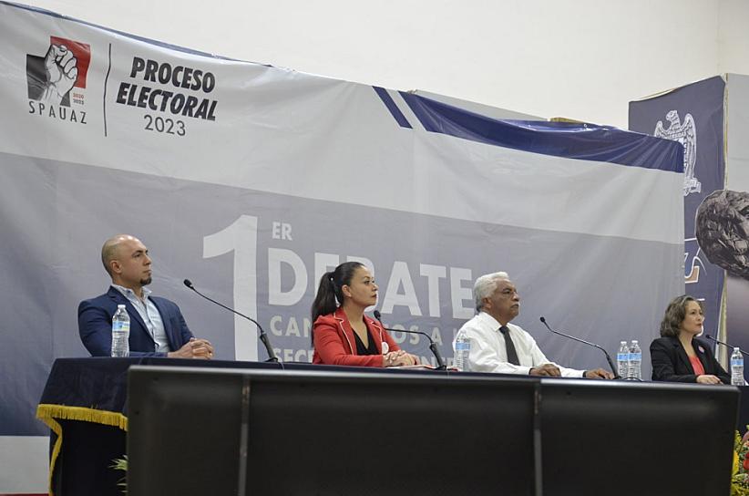 DESARROLLAN PRIMER DEBATE ASPIRANTES A SECRETARÍA GENERAL DEL SPAUAZ