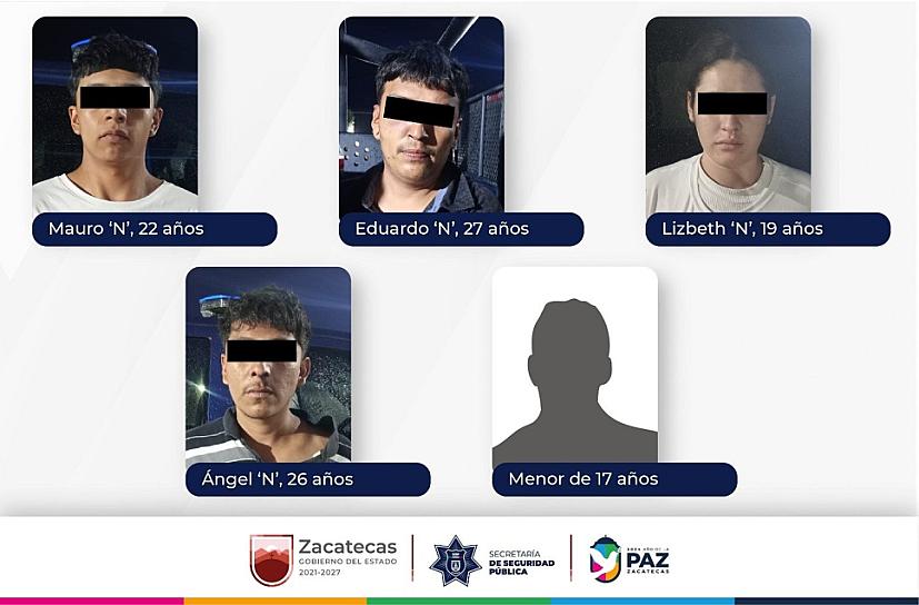 DESARTICULAN CÉLULA DELINCUENCIAL EN OJOCALIENTE; HAY CINCO DETENIDOS