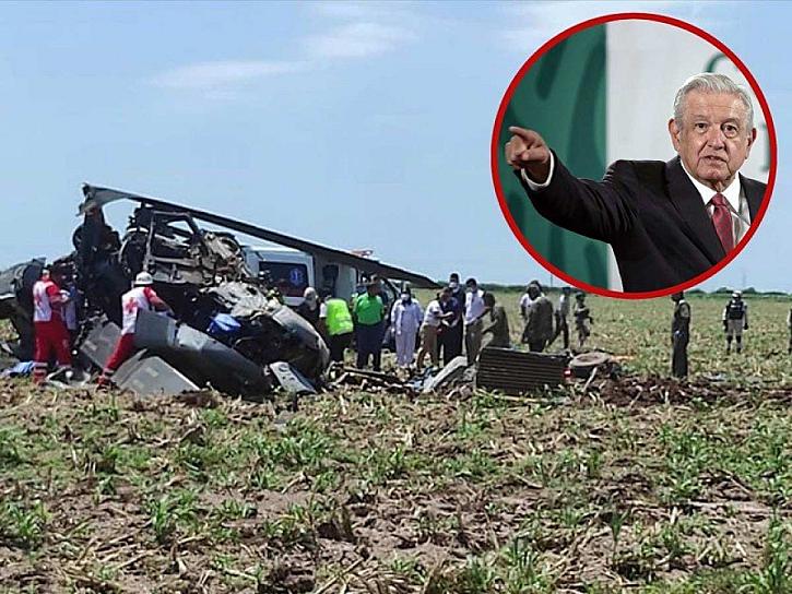 DESCARTA AMLO QUE HELICÓPTERO DE LA MARINA SE DESPLOMARA POR ATAQUE TRAS CAPTURA DE CARO QUINTERO