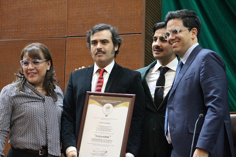 DESIGNAN A LA AGRUPACIÓN ENJAMBRE COMO EMBAJADORES CULTURALES DE ZACATECAS 