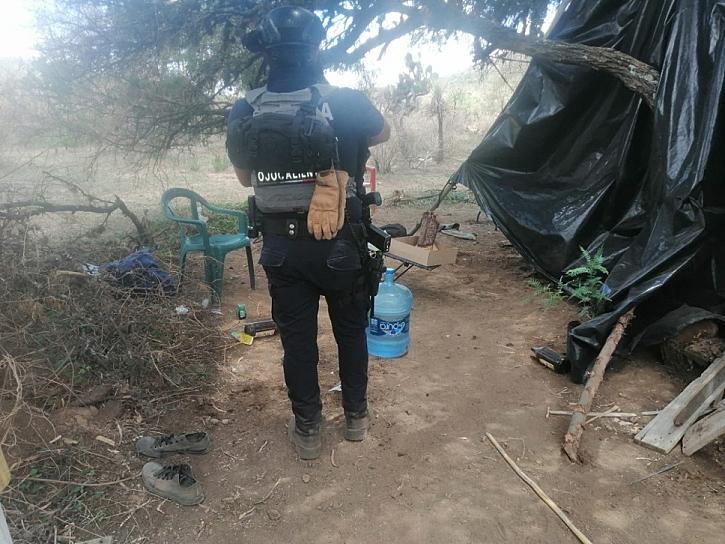 DESMANTELAN CAMPAMENTO DE LA DELINCUENCIA ORGANIZADA EN OJOCALIENTE