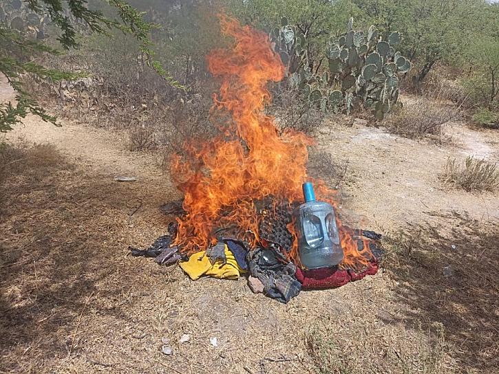 DESMANTELA SSP CAMPAMENTO USADO POR UN GRUPO DELINCUENCIAL EN CALERA 