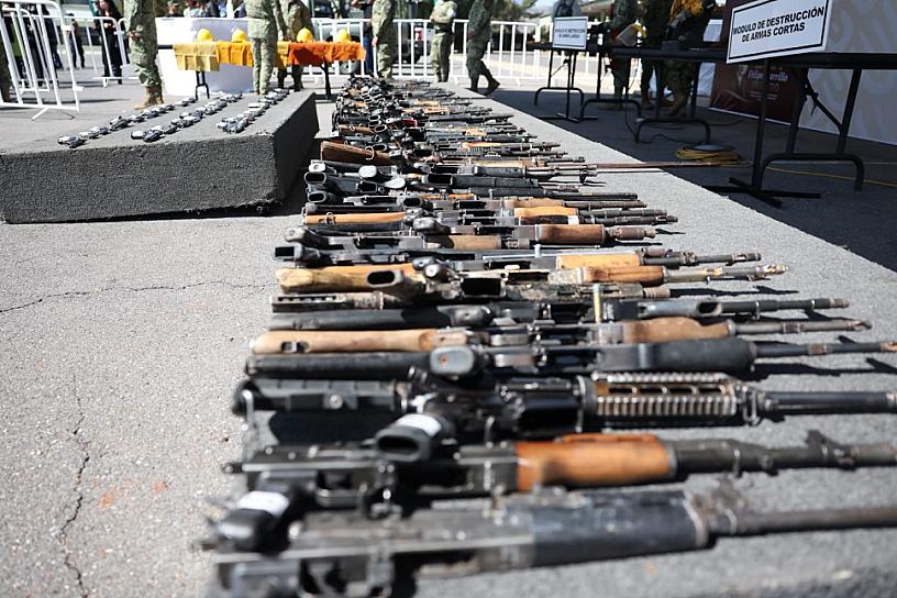 DESTRUYEN ARMAS DECOMISADAS EN OPERATIVOS DE SEGURIDAD