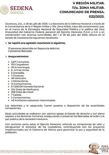 DETIENE EJÉRCITO A 13 PERSONAS Y LIBERAN A TRES VÍCTIMAS DE SECUESTRO