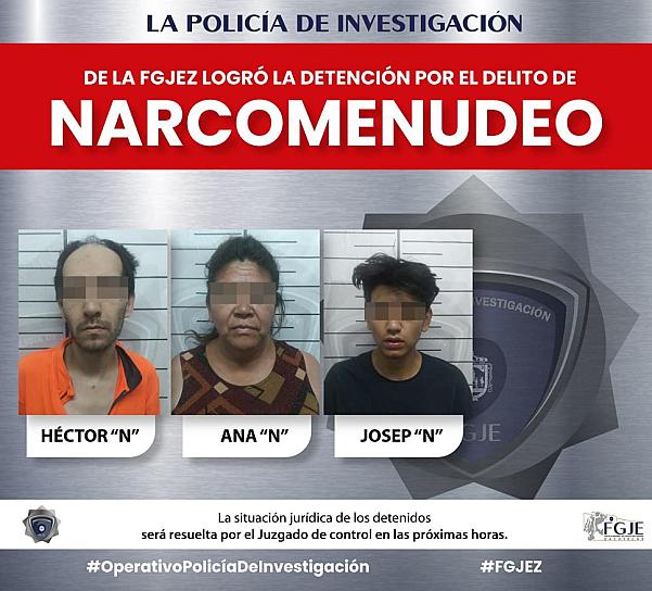 DETIENEN A 3 PERSONAS EN CATEO POR NARCOMENUDEO