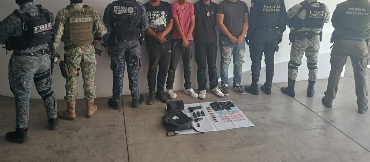 Detienen a cuatro hombres tras desarticular célula delictiva en Guadalupe