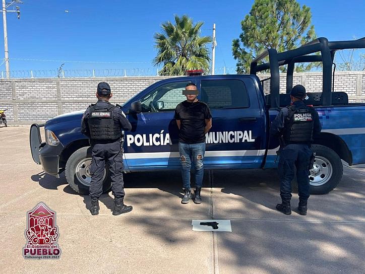 DETIENEN A HOMBRE CON ARMA DE BALINES