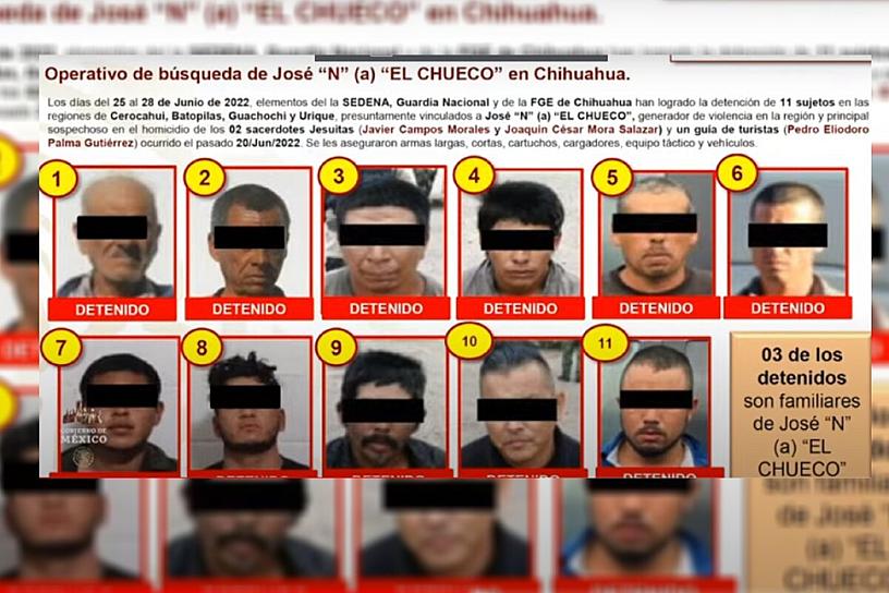 LOGRAN DETENCIONES LIGADAS AL CHUECO POR ASESINATO DE SACERDOTES Y GUÍA DE TURISTAS 