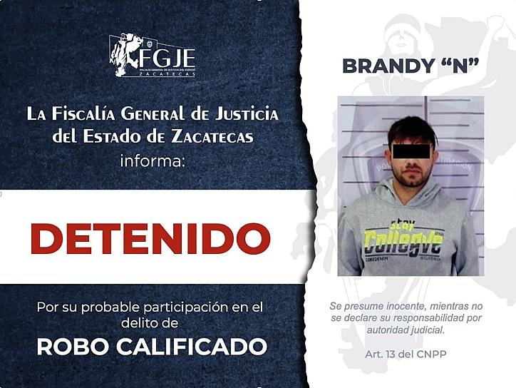 Detienen a presunto implicado en robo millonario al ayuntamiento de Fresnillo