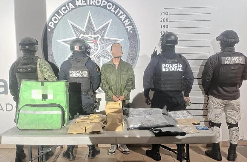 DETIENEN A REPARTIDOR DE COMIDA CON MÁS DE 2 KG DE MARIHUANA 
