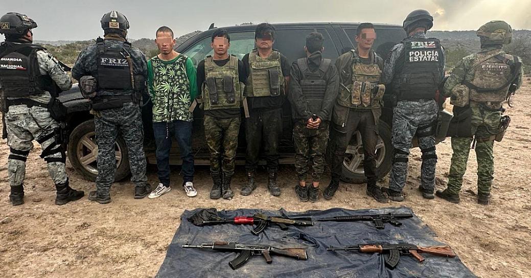 DETIENEN FUERZAS DE SEGURIDAD A 5 PERSONAS EN PINOS 