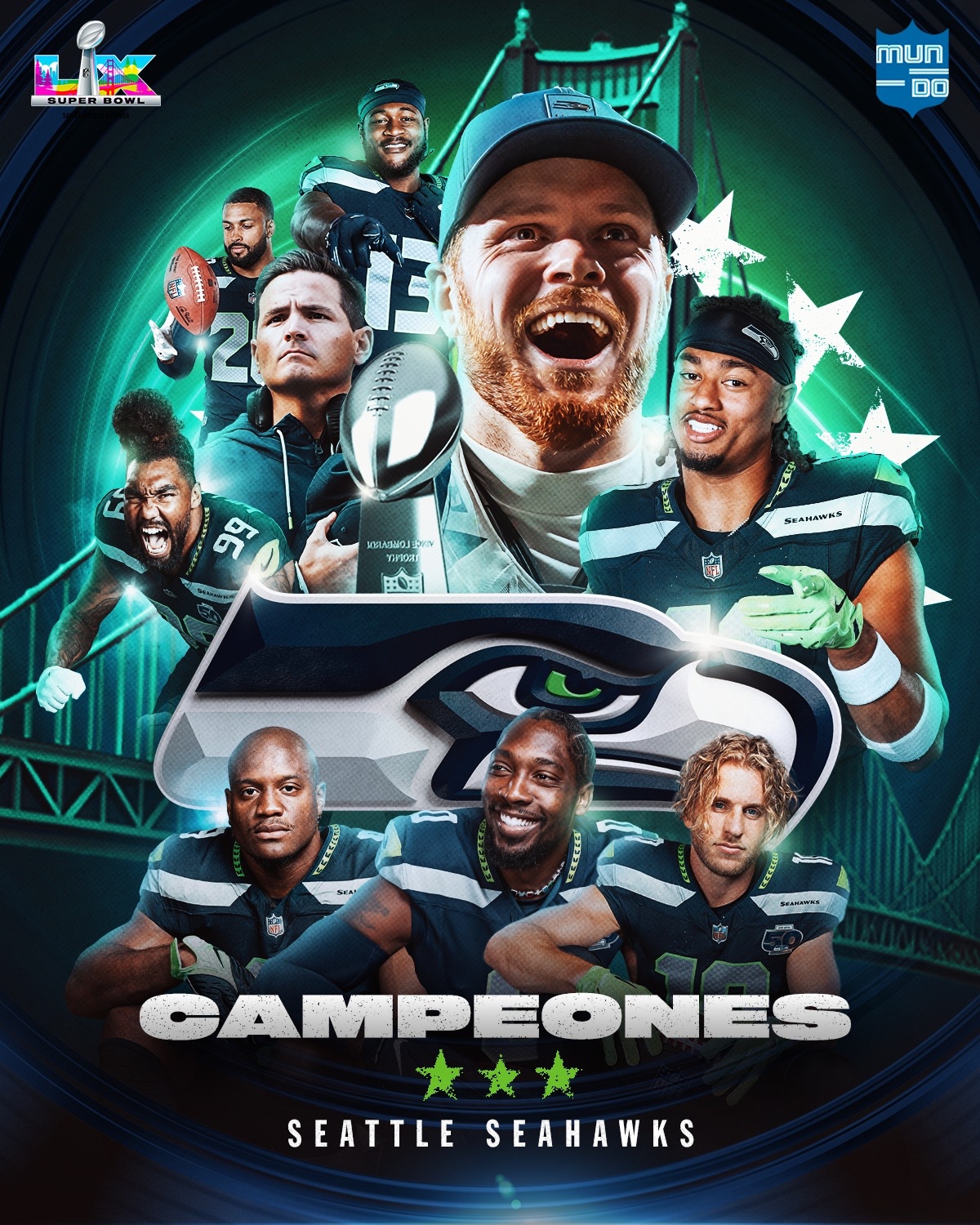 SE CORONAN SEAHAWKS CAMPEONES DEL SUPER BOWL LX