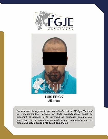 ENFRENTARÁ LUIS ERICK 50 AÑOS DE CÁRCEL POR HOMICIDIO CALIFICADO