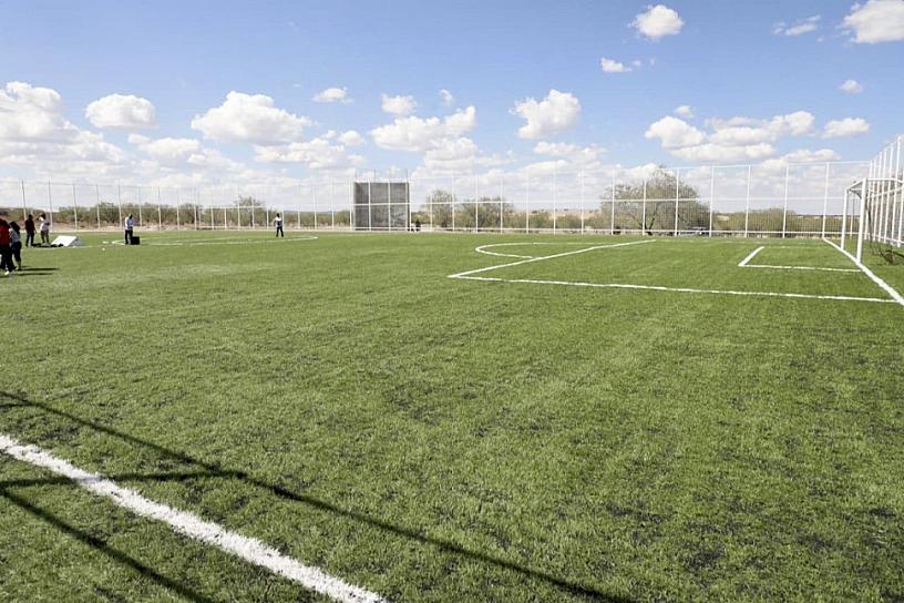 ENTREGA DAVID MONREAL OBRA CARRETERA Y CANCHA DE FUTBOL EN CAÑITAS 