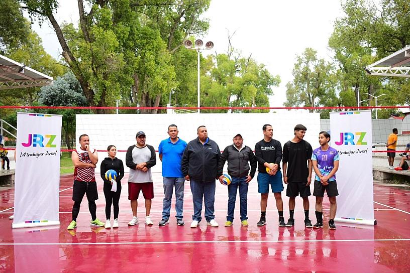 ENTREGA JEREZ CANCHA DE VOLEIBOL  EN COMPLEJO DEPORTIVO ORIENTE