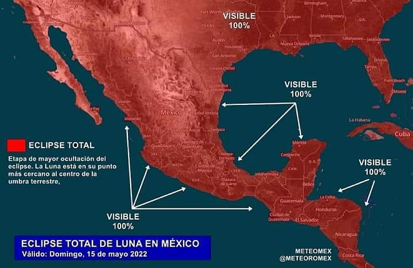 ESTE DOMINGO ECLIPSE TOTAL DE LUNA EN TODO MÉXICO