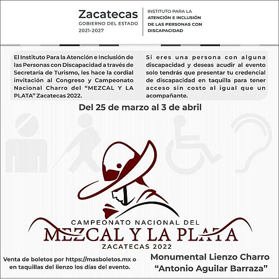 EVENTOS GRATUITOS PARA PERSONAS CON ALGUNA DISCAPACIDAD EN EL CONGRESO Y CAMPEONATO NACIONAL CHARRO  