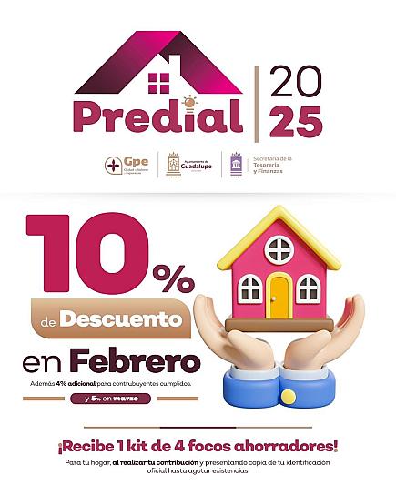 Exhorta Gobierno de Guadalupe a aprovechar descuento en pago del predial durante el último día de febrero