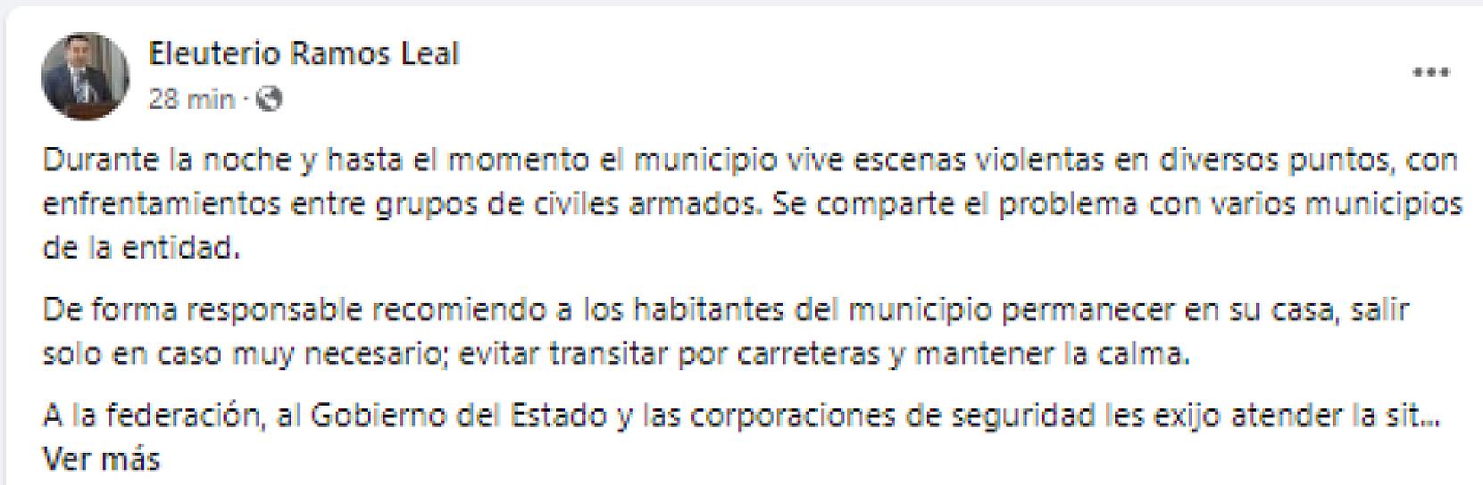 EXHORTAN ALCALDES A POBLACIÓN A NO SALIR DE SUS CASAS Y EVITAR TRANSITAR POR CARRETERAS ESTATALES 