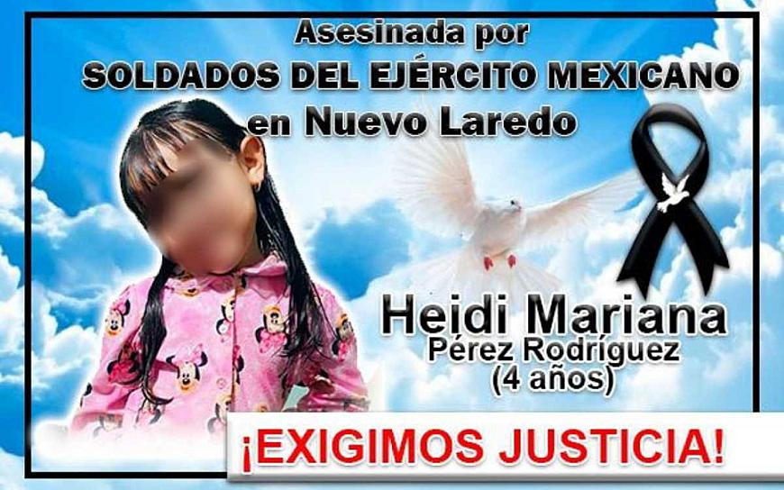 EXIGEN JUSTICIA PARA HEIDI, UNA NIÑA QUE MURIÓ EN UN ENFRENTAMIENTO 
