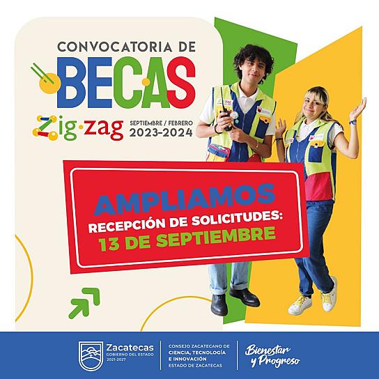 EXTIENDE COZCYT CONVOCATORIA DE BECAS ZIGZAG HASTA EL 13 DE SEPTIEMBRE 