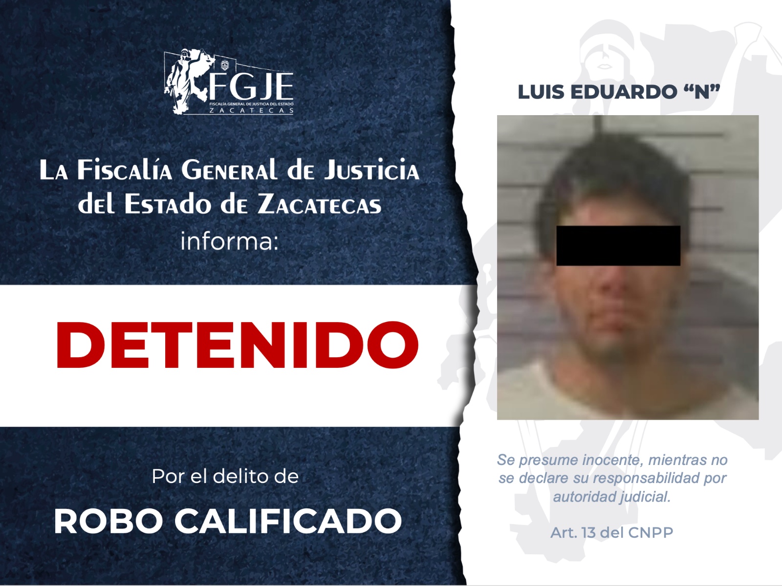 Cumplimenta FGJEZ seis órdenes de aprehensión en Zacatecas